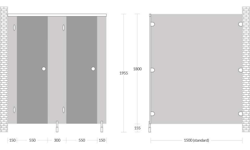 Cubicle dimensions Grampian